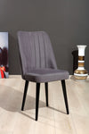 Set 2 scaune tapitate cu stofa si picioare metalice, Vega Gri / Negru, l46xA45xH92 cm