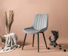 Set 2 scaune tapitate cu stofa si picioare metalice, Venus Gri / Negru, l51xA45xH90 cm