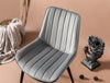 Set 2 scaune tapitate cu stofa si picioare metalice, Venus Gri / Negru, l51xA45xH90 cm (3)