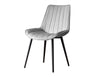 Set 2 scaune tapitate cu stofa si picioare metalice, Venus Gri / Negru, l51xA45xH90 cm (5)