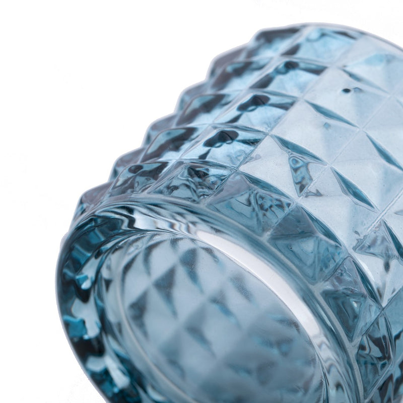 Suport lumanare din sticla, Malaga L Bleumarin, Ø9,5xH8,8 cm (1)