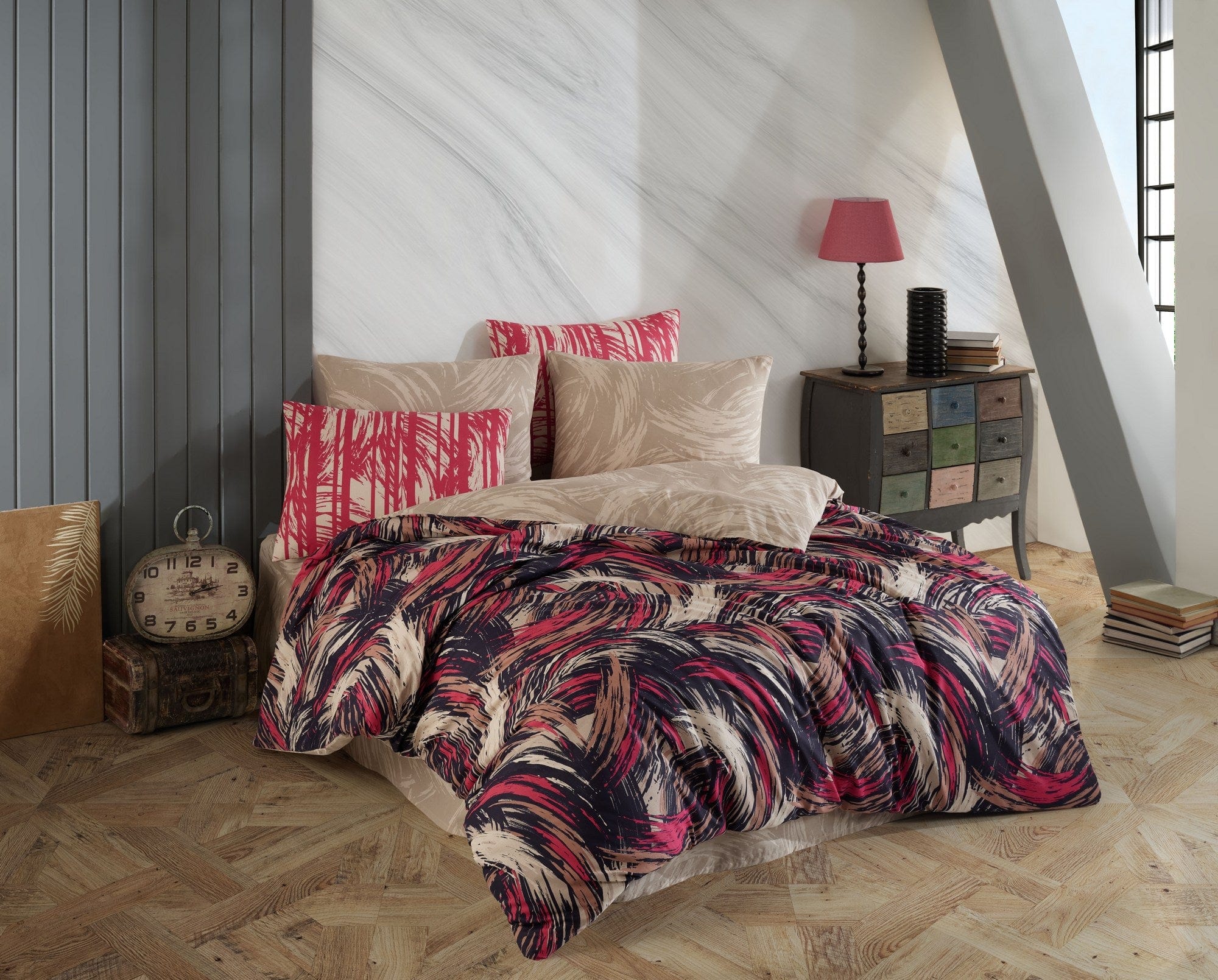 Lenjerie de pat din bumbac, Othello Multicolor, 160 x 220 cm