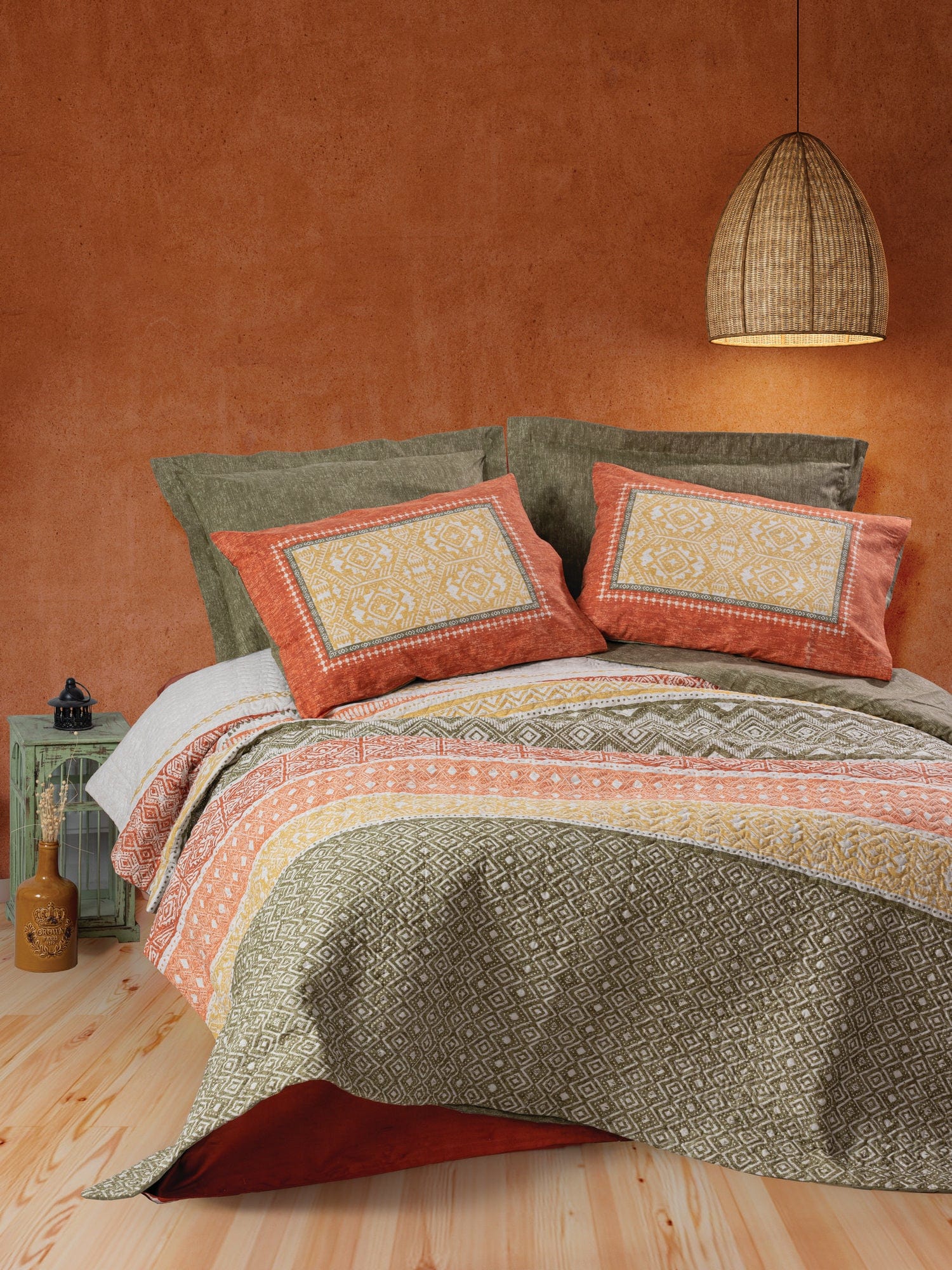 Lenjerie de pat din bumbac, Tuwa Multicolor, 160 x 220 cm