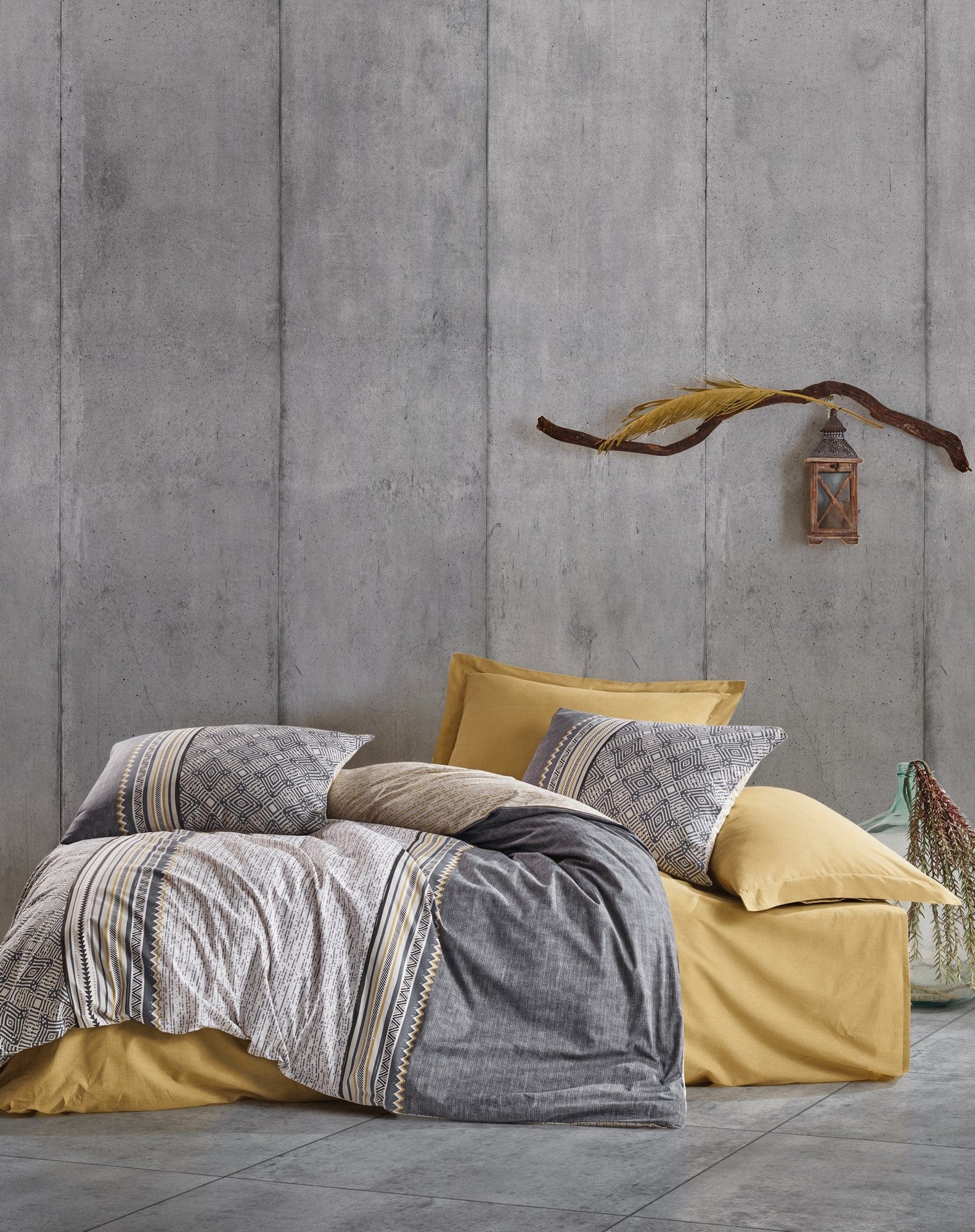 Lenjerie de pat din bumbac, Nedra Multicolor, 200 x 220 cm
