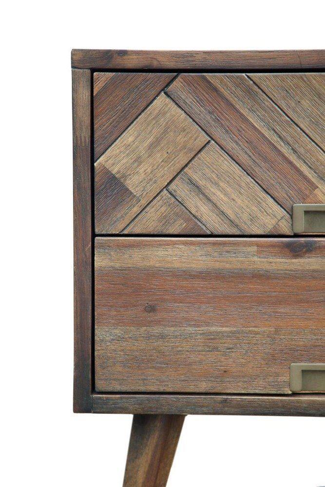 Noptiera din lemn de acacia, cu 2 sertare, Ashton ASTB02 Maro Inchis, l60xA45xH60 cm (1)