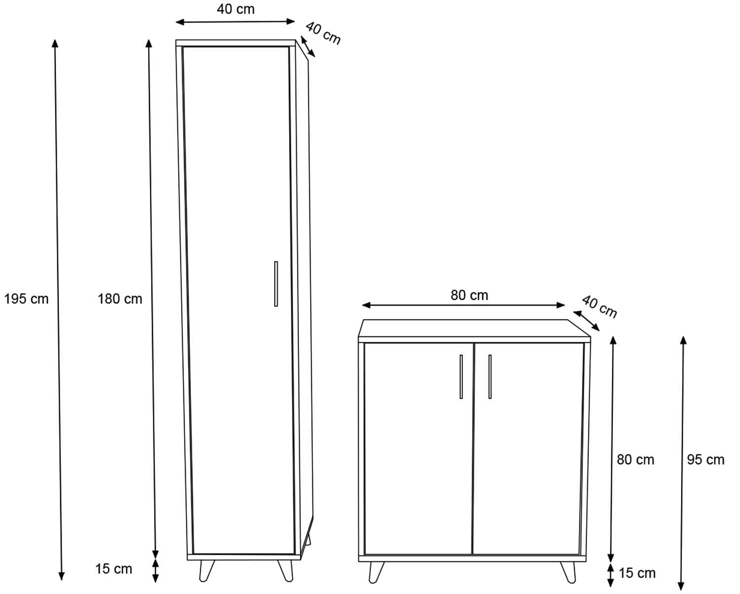 Set de mobila hol din pal, 2 piese, Filiz L1309 Stejar / Alb (4)