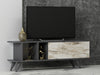 Comoda TV din pal si lemn, cu 1 usa, Liberty Antracit / Marmura, l90xA39xH40 cm (1)