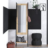Oglinda decorativa de podea din pal, cu 2 rafturi si 3 carlige, Monet DEC0143 Stejar / Negru, l44xA35xH170 cm