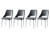Set 4 scaune tapitate cu stofa si picioare din plastic, Acelya 2 Velvet Gri / Alb, l50xA50xH90 cm
