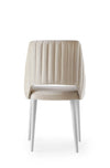 Set 4 scaune tapitate cu stofa si picioare din plastic, Acelya 2 Velvet Crem / Alb, l50xA50xH90 cm (2)