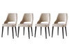 Set 4 scaune tapitate cu stofa si picioare din plastic, Acelya 3 Velvet Crem / Negru, l50xA50xH90 cm