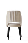 Set 4 scaune tapitate cu stofa si picioare din plastic, Acelya 3 Velvet Crem / Negru, l50xA50xH90 cm (2)