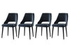 Set 4 scaune tapitate cu stofa si picioare din plastic, Acelya 3 Velvet Negru, l50xA50xH90 cm