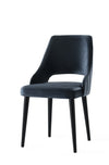 Set 4 scaune tapitate cu stofa si picioare din plastic, Acelya 3 Velvet Negru, l50xA50xH90 cm (1)