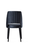 Set 4 scaune tapitate cu stofa si picioare din plastic, Acelya 3 Velvet Negru, l50xA50xH90 cm (2)