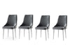 Set 4 scaune tapitate cu stofa si picioare din pal, Seyhan 2 Velvet Gri / Alb, l52xA50xH98 cm