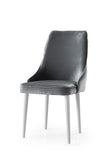 Set 4 scaune tapitate cu stofa si picioare din pal, Seyhan 2 Velvet Gri / Alb, l52xA50xH98 cm (1)