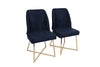 Set 2 scaune tapitate cu piele ecologica si picioare metalice, Madrid 908-V2 Bleumarin / Auriu, l50xA49xH90 cm