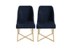 Set 2 scaune tapitate cu piele ecologica si picioare metalice, Madrid 908-V2 Bleumarin / Auriu, l50xA49xH90 cm (1)