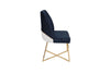 Set 2 scaune tapitate cu piele ecologica si picioare metalice, Madrid 908-V2 Bleumarin / Auriu, l50xA49xH90 cm (4)