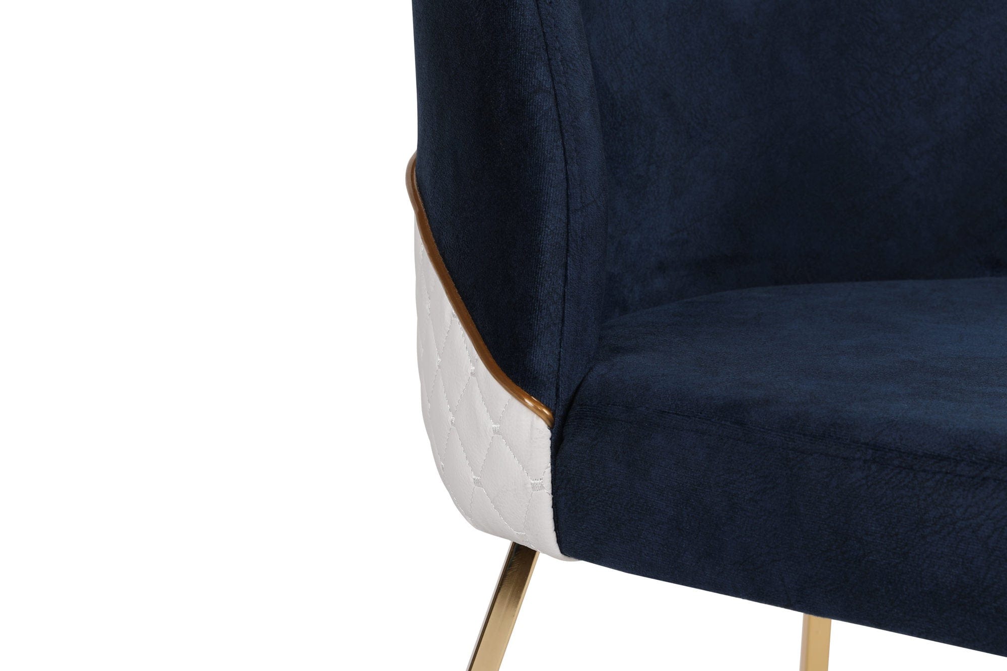 Set 2 scaune tapitate cu piele ecologica si picioare metalice, Madrid 908-V2 Bleumarin / Auriu, l50xA49xH90 cm (5)