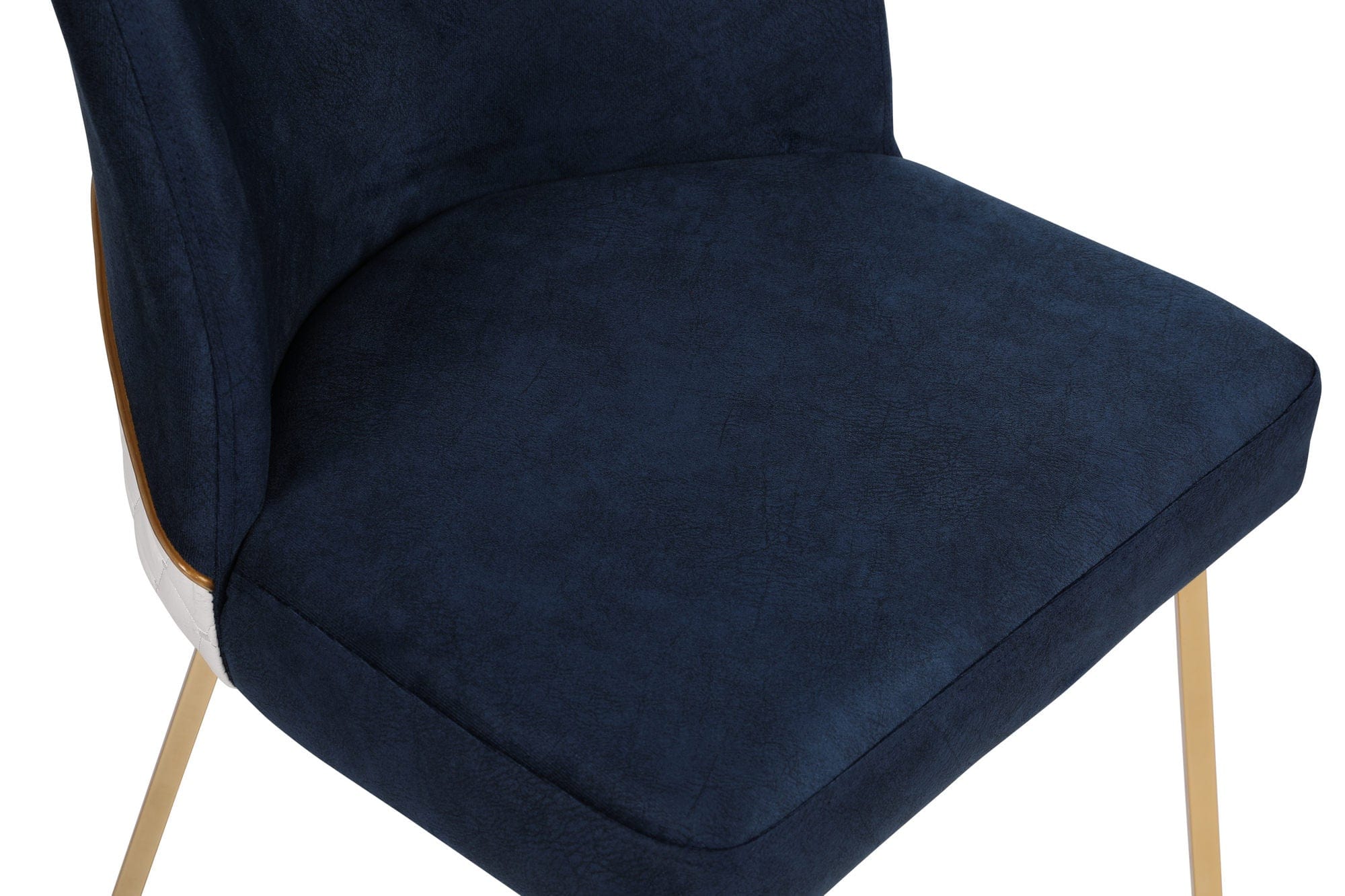 Set 2 scaune tapitate cu piele ecologica si picioare metalice, Madrid 908-V2 Bleumarin / Auriu, l50xA49xH90 cm (7)
