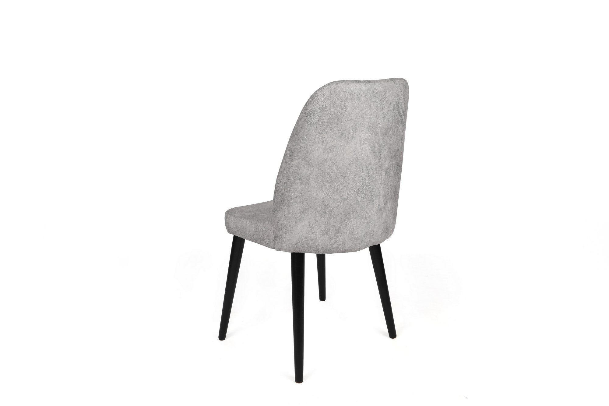 Set 4 scaune tapitate cu stofa si picioare din lemn, Alfa 438-V4 Velvet Gri / Negru, l50xA49xH90 cm (2)