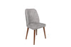 Set 4 scaune tapitate cu stofa si picioare din lemn, Alfa 468-V4 Velvet Gri / Nuc, l50xA49xH90 cm (1)