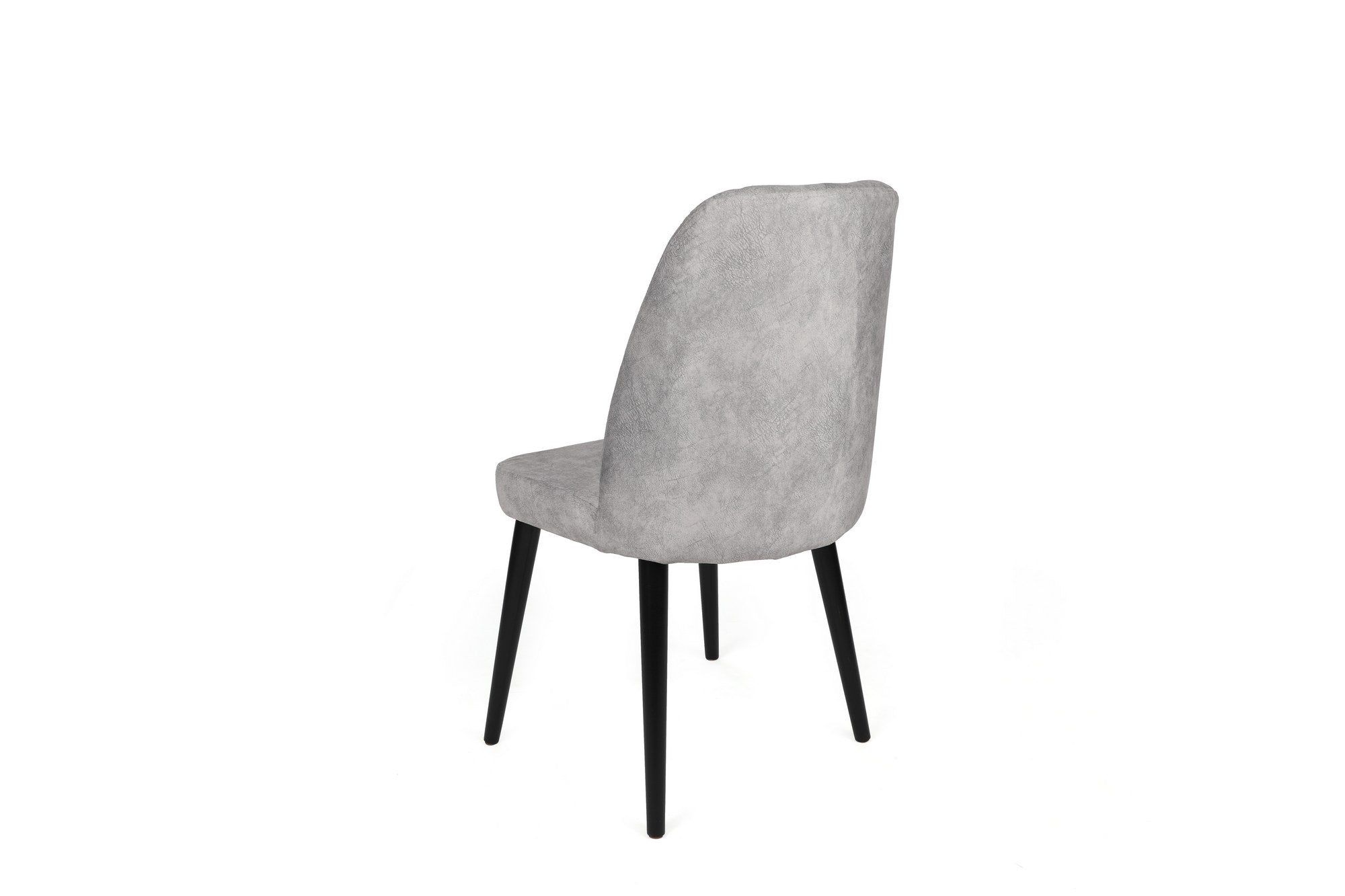 Set 4 scaune tapitate cu stofa si picioare din lemn, Dallas 524-V4 Velvet Gri / Negru, l50xA49xH90 cm (2)