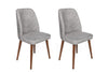 Set 4 scaune tapitate cu stofa si picioare din lemn, Dallas 554-V4 Velvet Gri / Nuc, l50xA49xH90 cm (1)