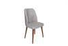 Set 4 scaune tapitate cu stofa si picioare din lemn, Dallas 554-V4 Velvet Gri / Nuc, l50xA49xH90 cm (2)