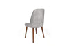 Set 4 scaune tapitate cu stofa si picioare din lemn, Dallas 554-V4 Velvet Gri / Nuc, l50xA49xH90 cm (3)