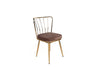 Set 4 scaune tapitate cu stofa si picioare metalice, Yıldız-927 V4 Velvet Maro Deschis / Auriu, l43xA42xH82 cm (1)