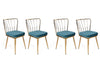 Set 4 scaune tapitate cu stofa si picioare metalice, Yıldız-929 V4 Velvet Albastru / Auriu, l43xA42xH82 cm