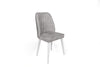 Set 2 scaune tapitate cu stofa si picioare din lemn, Alfa 498-V2 Velvet Gri / Alb, l50xA49xH90 cm (1)