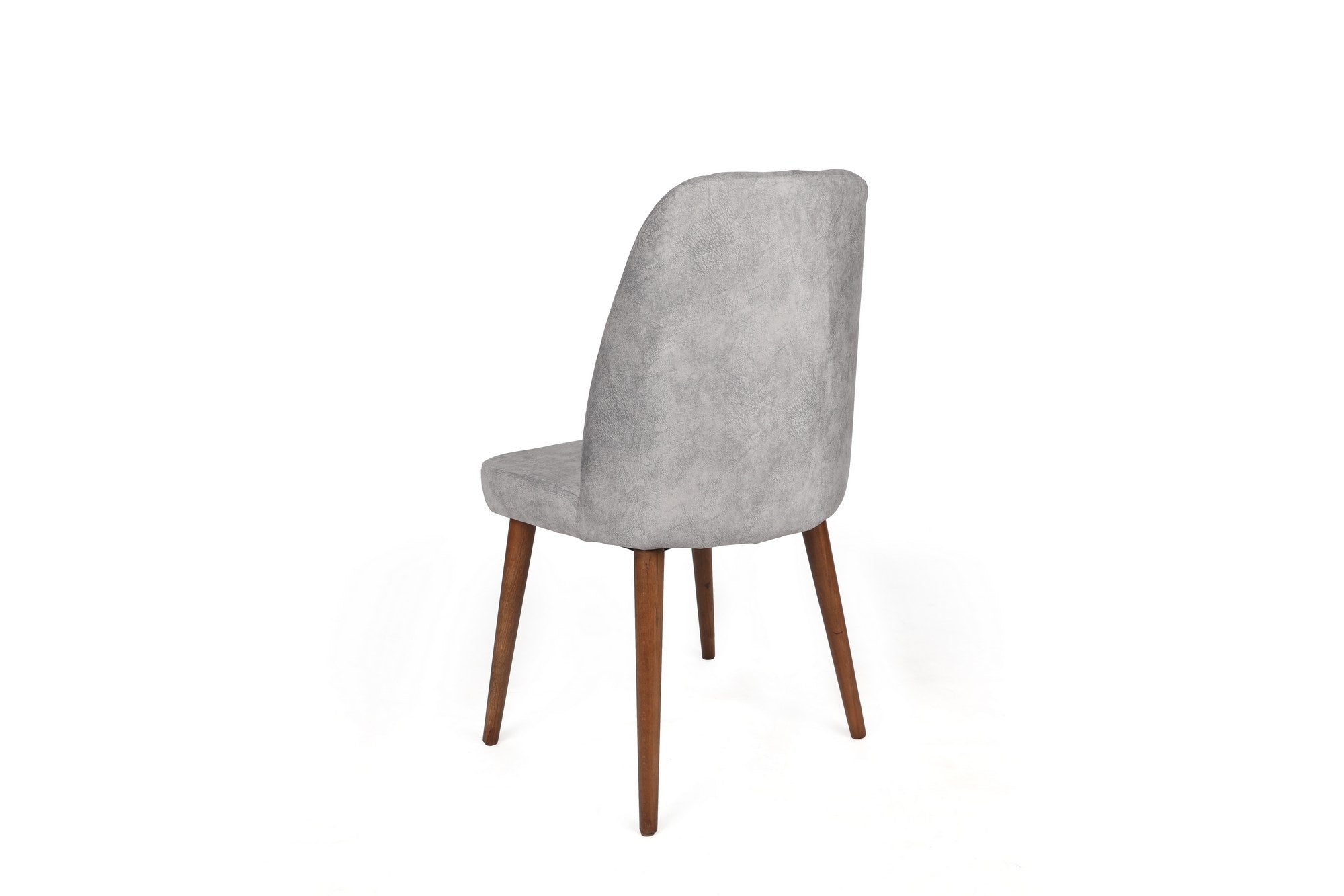Set 2 scaune tapitate cu stofa si picioare din lemn, Dallas 554-V2 Velvet Gri / Nuc, l50xA49xH90 cm (2)