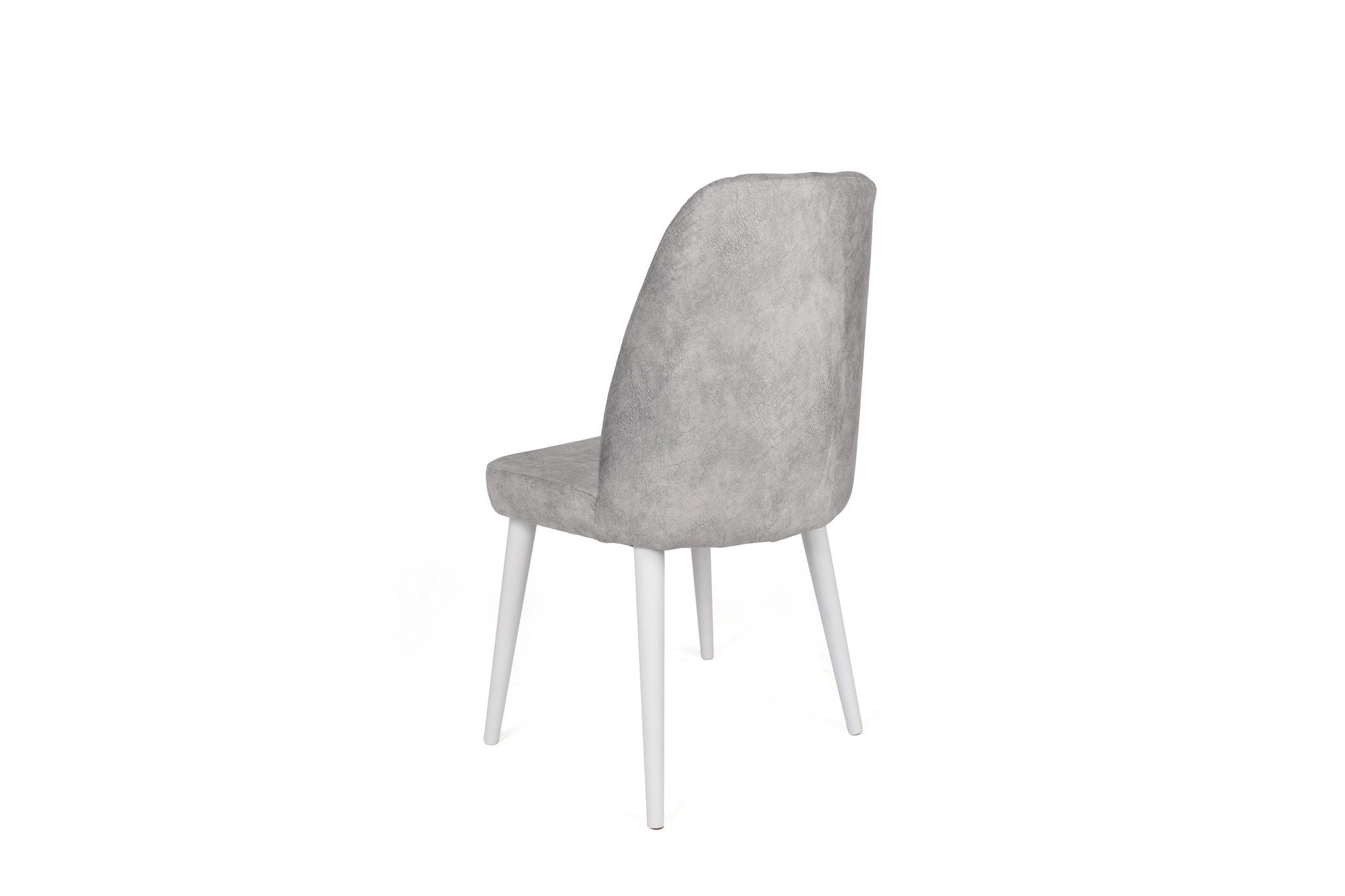 Set 2 scaune tapitate cu stofa si picioare din lemn, Dallas 584-V2 Velvet Gri / Alb, l50xA49xH90 cm (2)