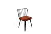 Set 2 scaune tapitate cu stofa si picioare metalice, Yıldız-945 V2 Velvet Caramiziu / Negru, l43xA42xH82 cm (1)