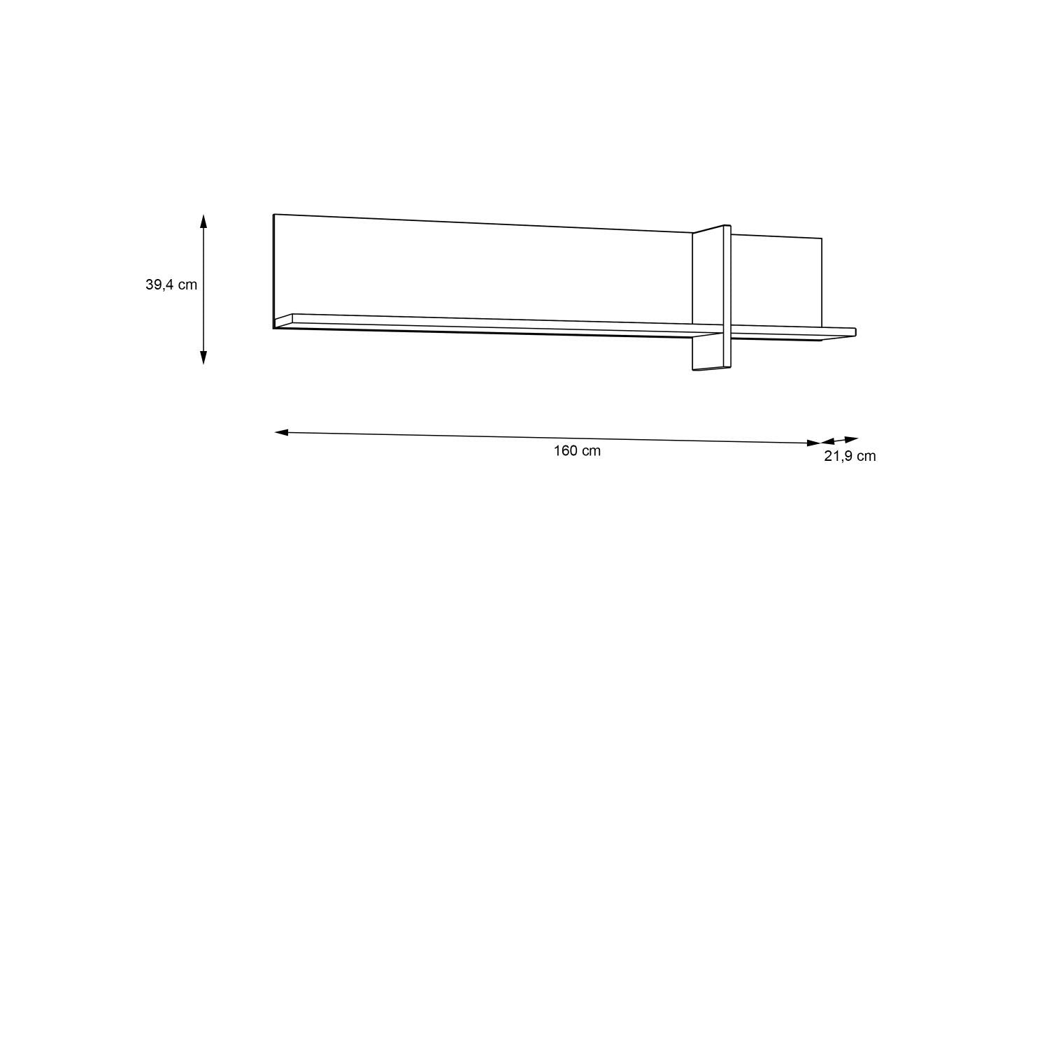 Etajera suspendata din pal, Jokkaz Stejar Flagstaff / Negru, l160xA21,6xH39,4 cm (3)