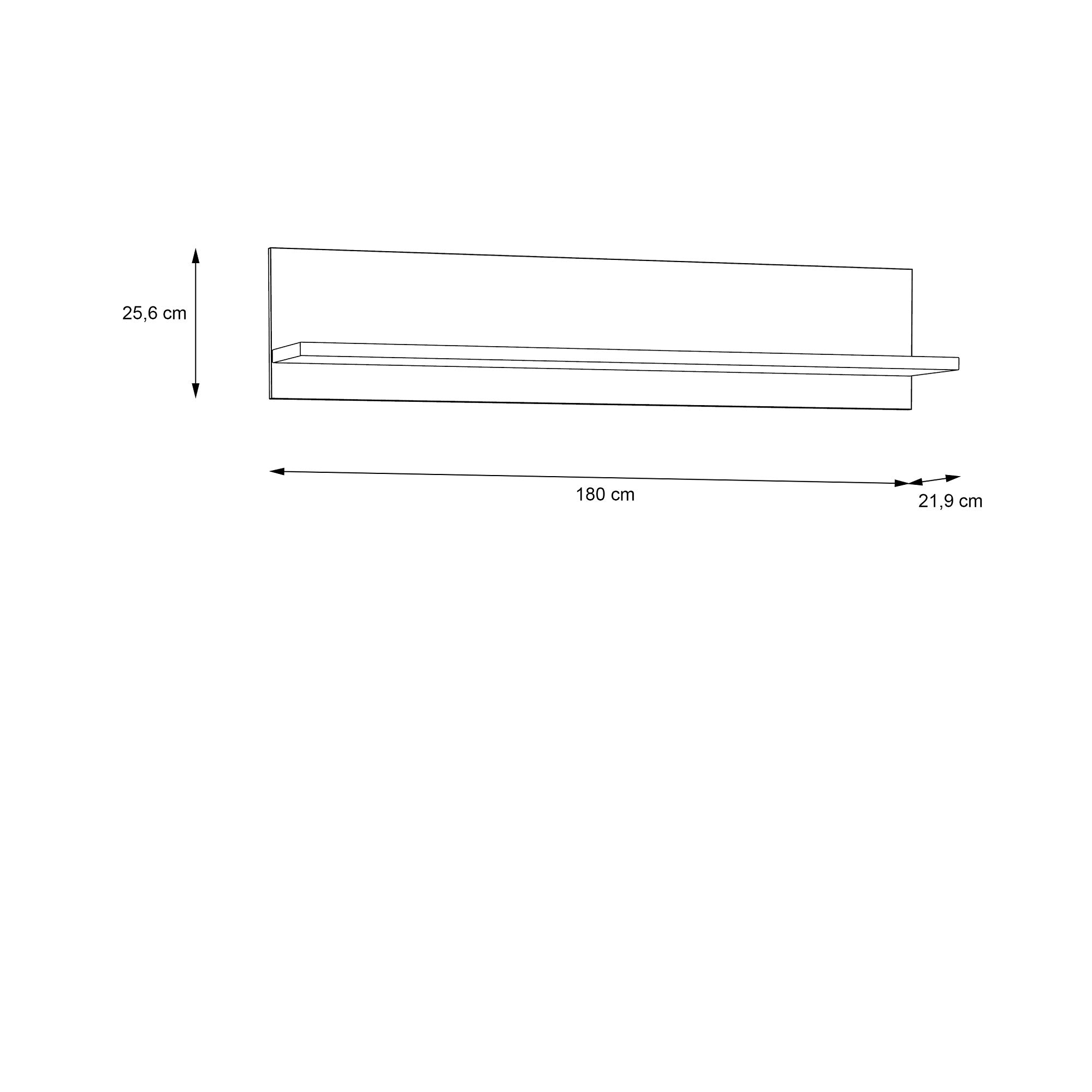 Etajera suspendata din pal, Rockhampton Pin Alb, l180xA21,9xH25,6 cm (3)