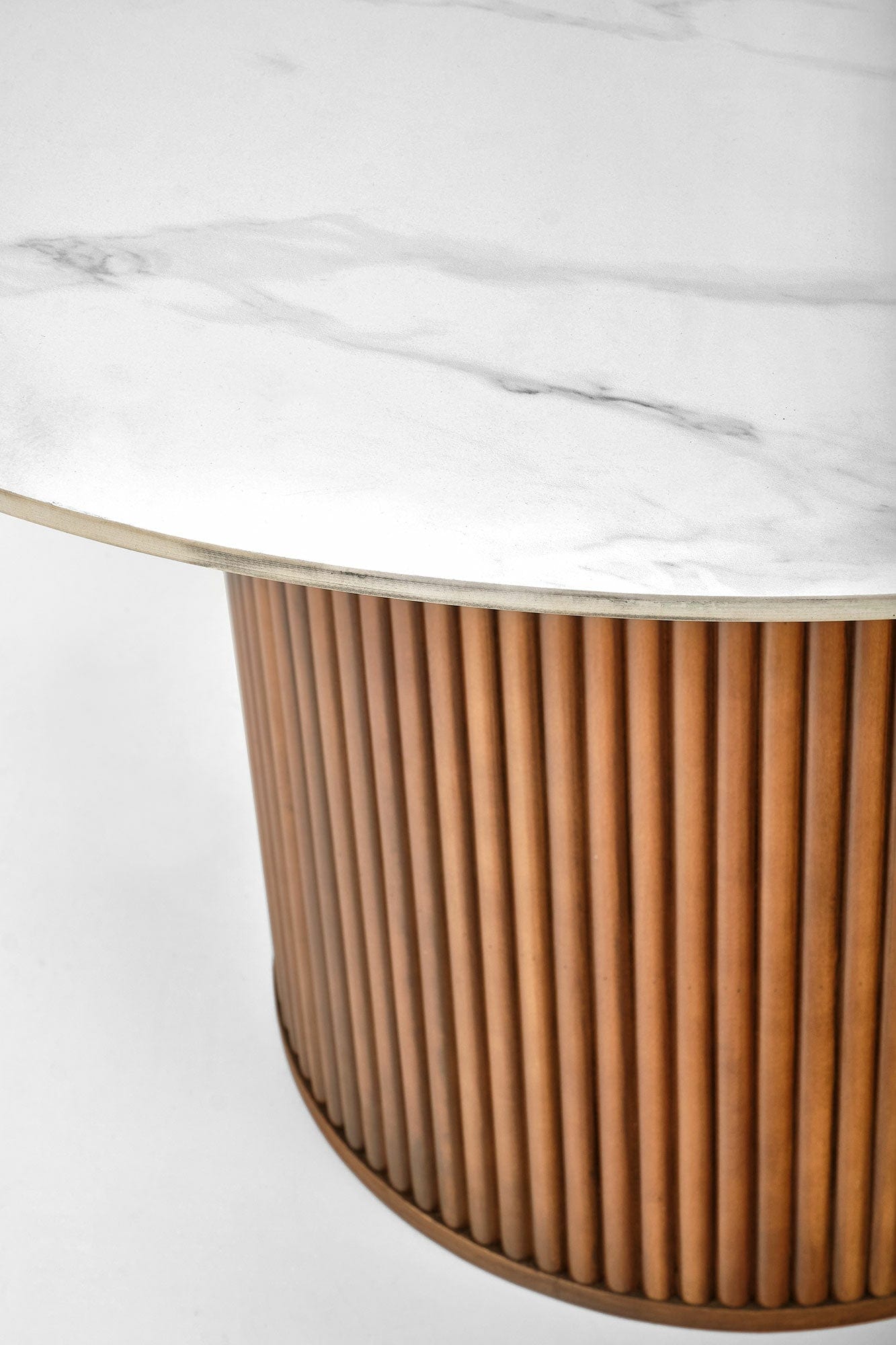 Masa rotunda din ceramica si lemn, Bruno Marmura / Nuc, Ø120xH76 cm (5)