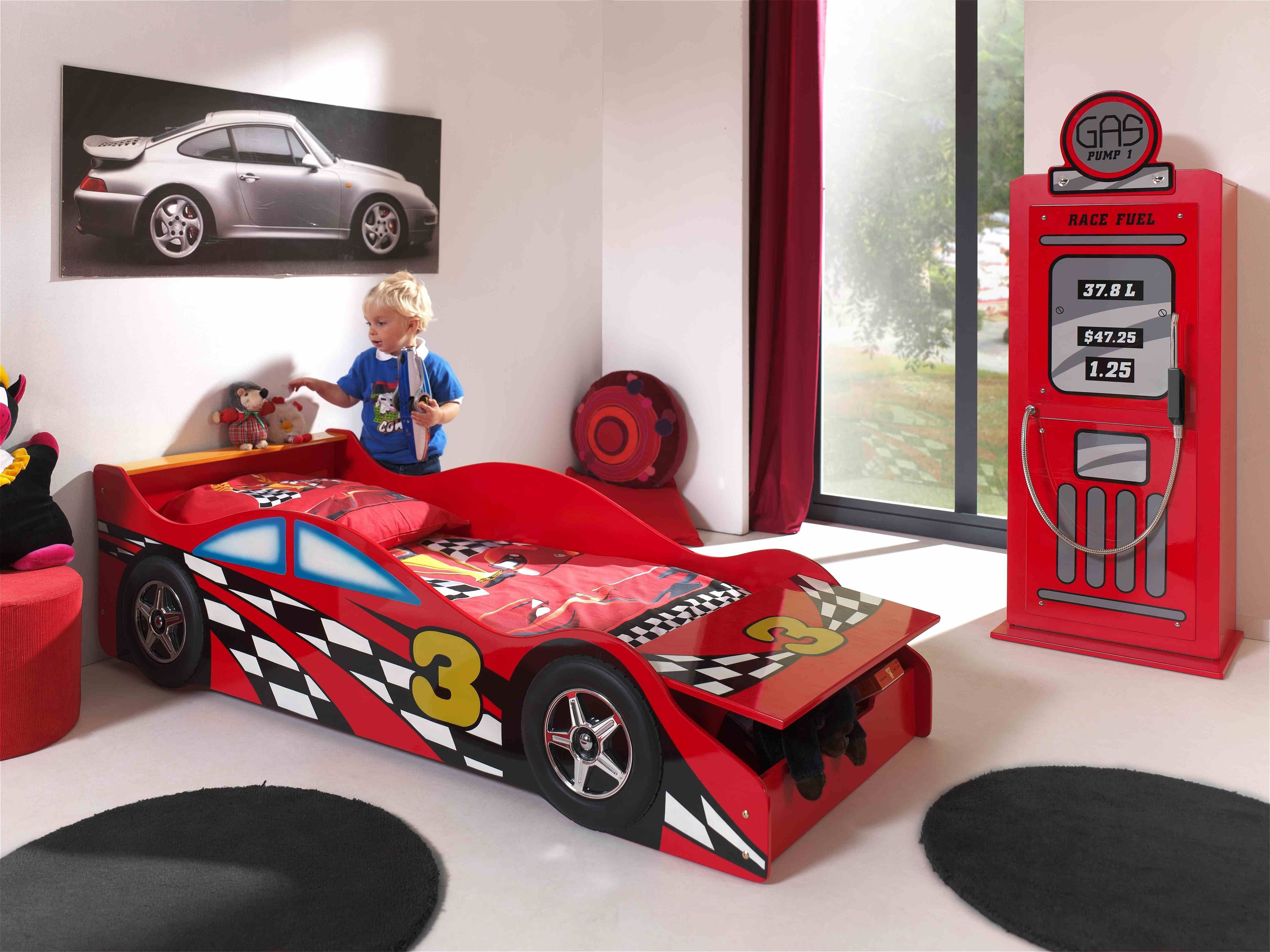 Pat din MDF pentru copii, Race Car Rosu, 70 x 140 cm (1)