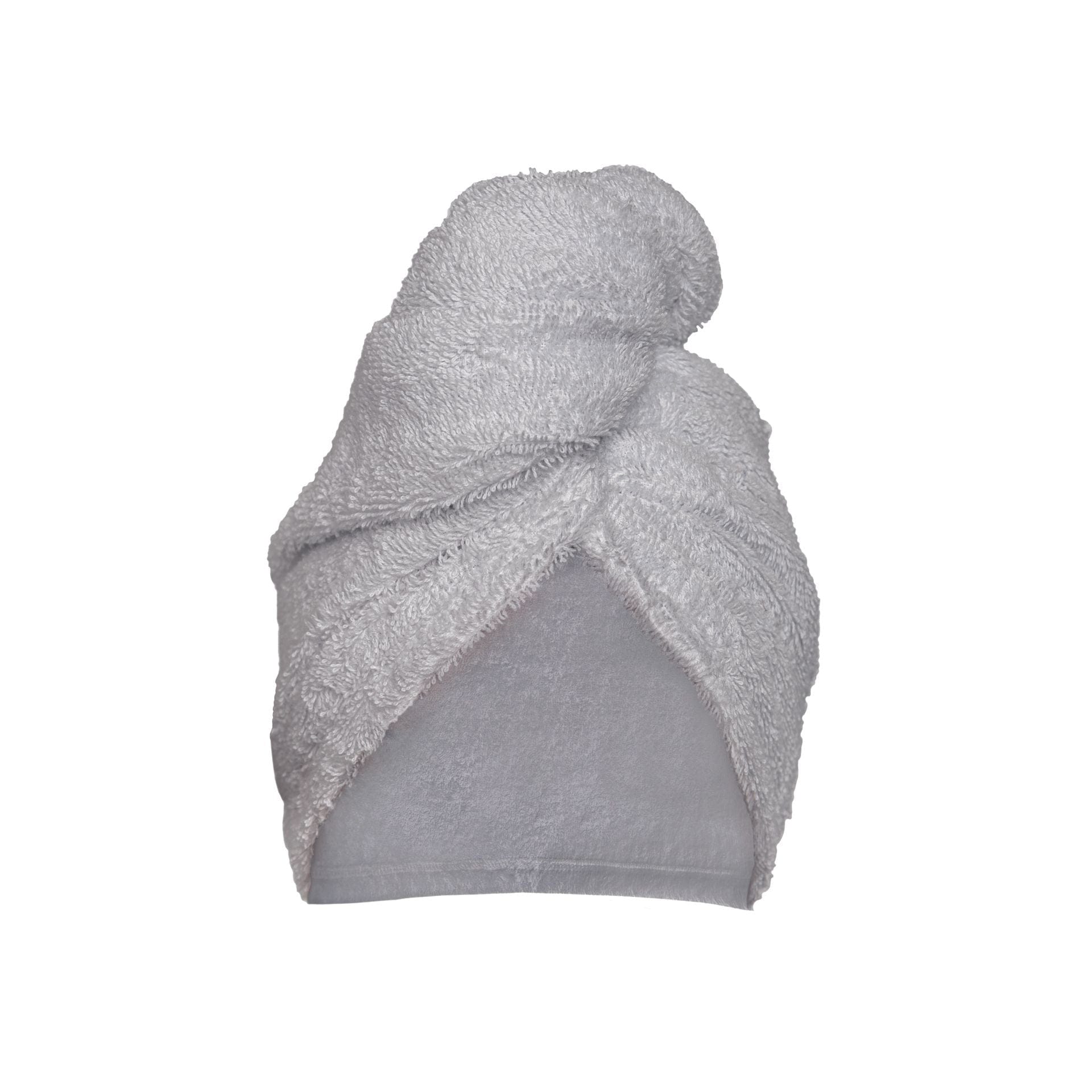 Prosop tip turban din bumbac, New Plus Gri, 75 x 23 cm
