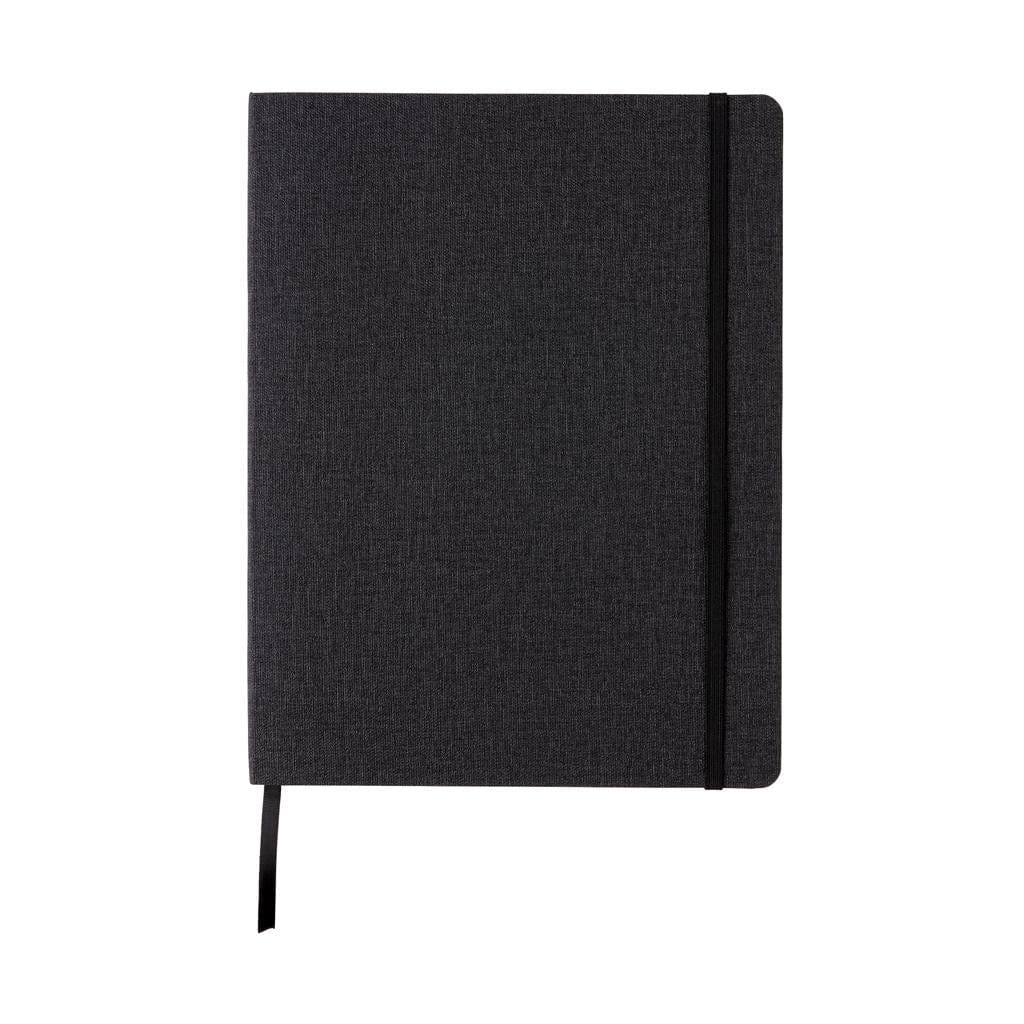 Xindao Agenda 160 pagini cu liniatura, coperta din material textil, Deluxe XL Negru, 19 x 25 cm, SomProduct
