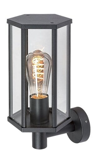 RabaLux Aplica exterior Dubrovnik 7239 Negru Mat / Transparent