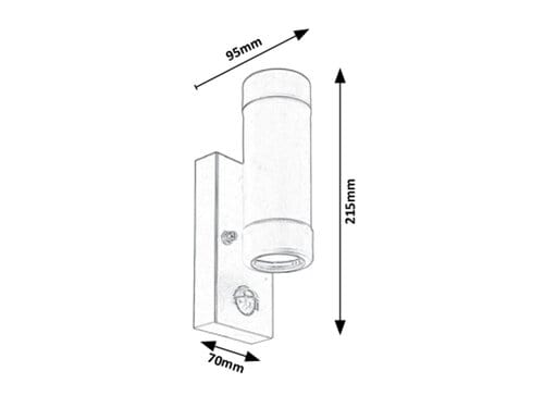 RabaLux Aplica exterior Medina 8835 Negru Mat / Transparent