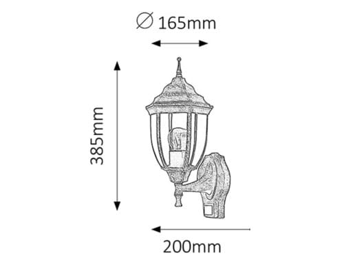RabaLux Aplica exterior Nizza 8458 Auriu Antichizat / Transparent
