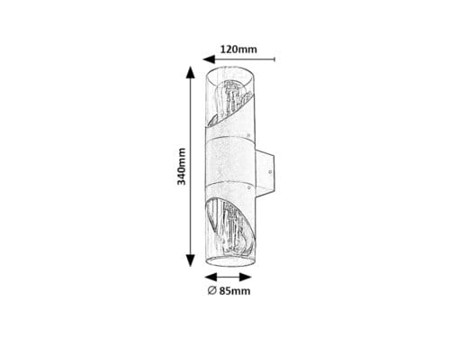 RabaLux Aplica exterior Novigrad 7237 Negru / Transparent