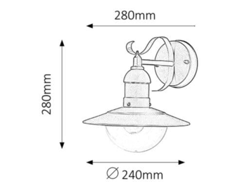 RabaLux Aplica exterior Oslo 8681 Alb Antichizathizat / Transparent