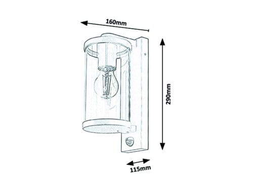 RabaLux Aplica exterior Silistra 7892 Antracit / Transparent